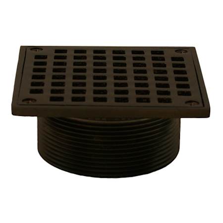Jones Stephens 3-1/2" x 5" Brass Square Floor Drain Oil Rubbed Bronze