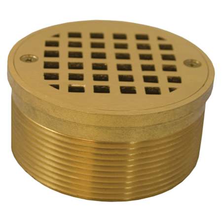 Jones Stephens 3-1/2" X 4" Brass Round Shower Drain Polished Brass
