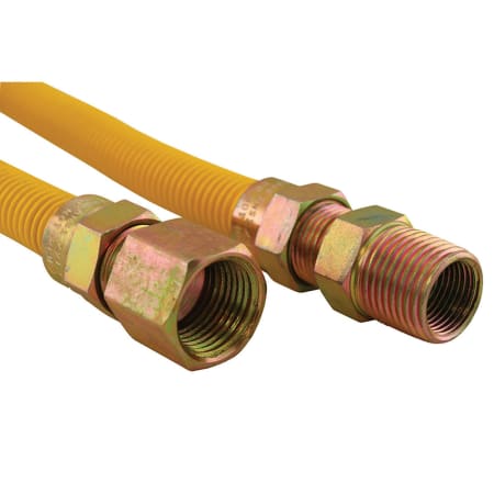 Jones Stephens 60" Stainless Steel Gas Connector with 5/8" and 1/2" Fittings Yellow