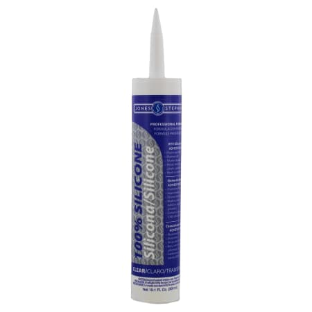 Jones Stephens 10.1 oz 100% Clear Silicone Caulk Clear