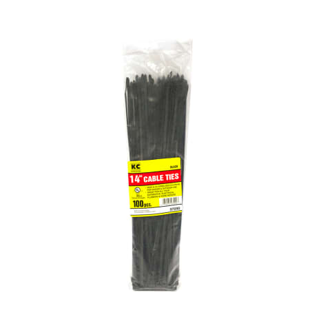 Jones Stephens 14 50 LB BLACK CABLE TIES 100 PC BAG Black