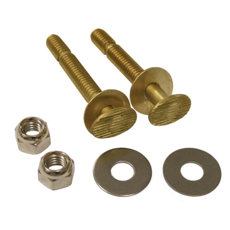 Jones Stephens 5/16" x 2-1/4" Snap-Off Brass Closet Bolts with Round Washers and Nickel Nuts N/A