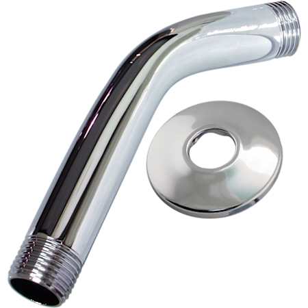 Jones Stephens 7-7/16" Stainless Steel Shower Arm with Flange Chrome Plated