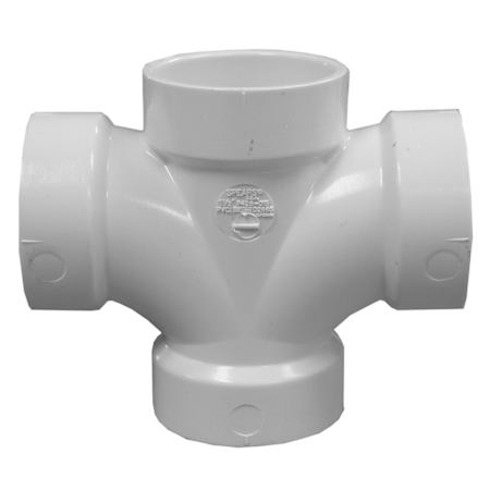 Jones Stephens *CVR* PVC 3X3X2X2 DBL SANITARY TEE White