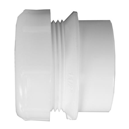 Jones Stephens *CVR* PVC 1-1/2 TRAP ADPT MALE W/W& White
