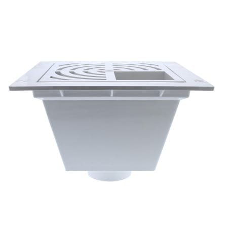 Jones Stephens 3" PVC Hub Fit Floor Sink with 3/4 Top Grate and Dome Bottom Grate White