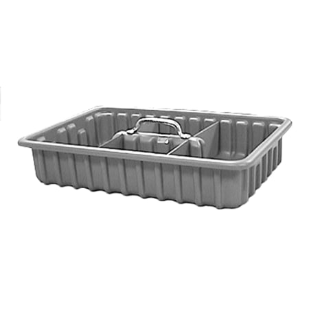 Jones Stephens 9X15X3 DP TOTE TRAY W/ 4 DIVIDER Grey