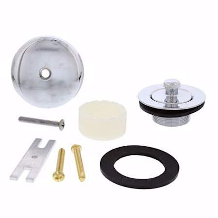 Jones Stephens One-Hole Lift and Turn Tub Drain Trim Kit, Includes Two-Hole Conversion Bar Chrome Plated