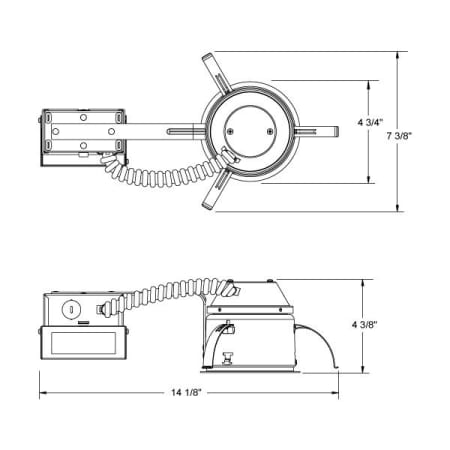 Juno Lighting-IC1RLED G4 06LM 120 FRPC-Line Drawing