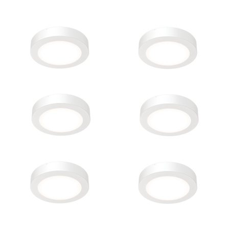 Juno Lighting Pack of (6) SlimBasics 4" Switchable CCT LED Flush Mount Ceiling Fixture White
