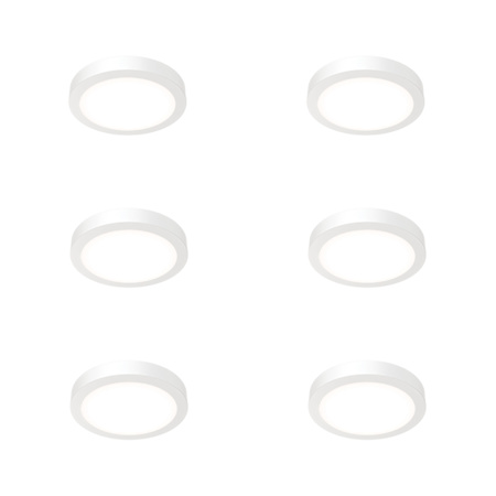 Juno Lighting Pack of (6) SlimBasics 6" Switchable CCT LED Flush Mount Ceiling Fixture White