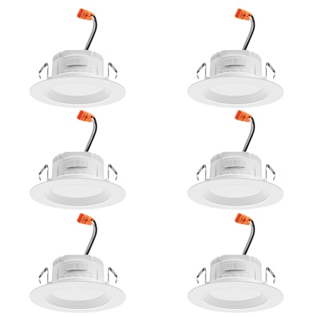 Juno Lighting Pack of (6) RetroBasics 4" Integrated LED Baffle Recessed Trims White