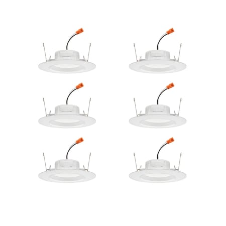 Juno Lighting Pack of (6) RetroBasics 5"/6" Switchable White LED Baffle Recessed Trims White