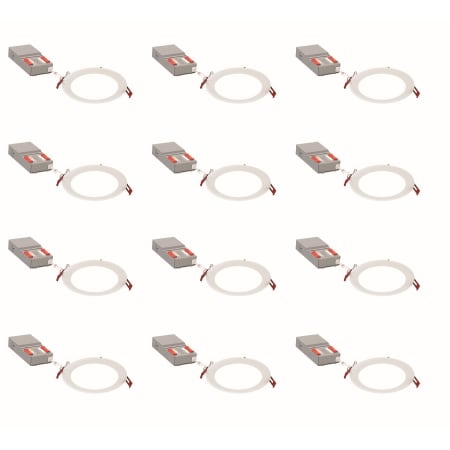Juno Lighting Pack of (12) 6" Wide Switchable White Wafer Canless Recessed Light White