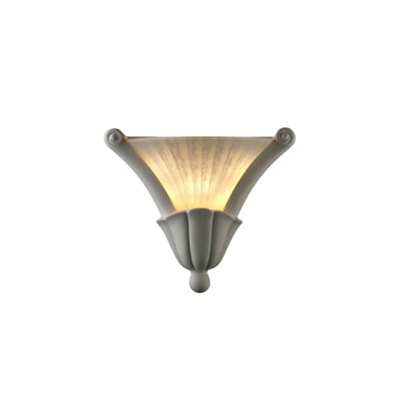 Justice Design Group Single Light 12.5" Curved Cone Wall Sconce Rated for Damp Locations from the Ceramic Collection Bisque
