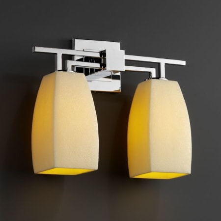 Polished Chrome with Cream Shades finish with (-65) Tall Tapered Square shade option