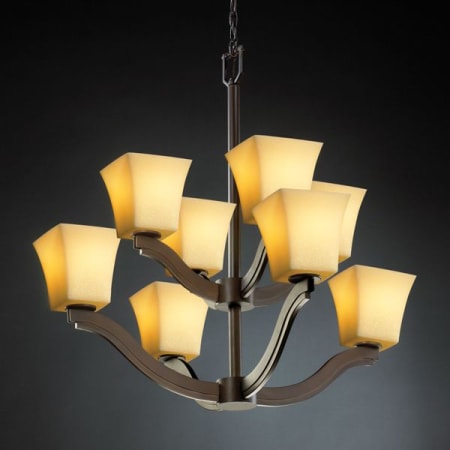 Dark Bronze with Amber Shades finish with (-40) Square Flared shade option