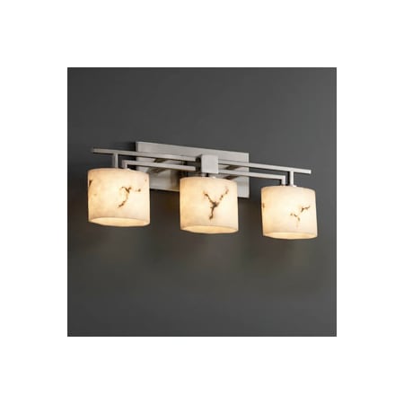 Justice Design Group LumenAria 26.5" Aero 3 Light Bathroom Vanity Light Brushed Nickel