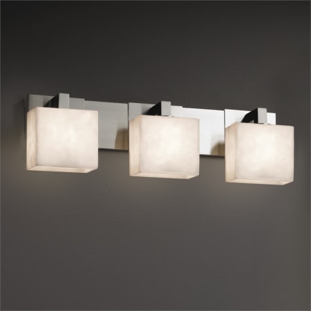 Justice Design Group Clouds 27" Modular 3 Light LED Bath Bar Brushed Nickel