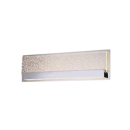 Justice Design Group Acryluxe 2 Light 14" Wide Linear LED Clear Bubble Acrylic Shade Vanity Light Polished Chrome