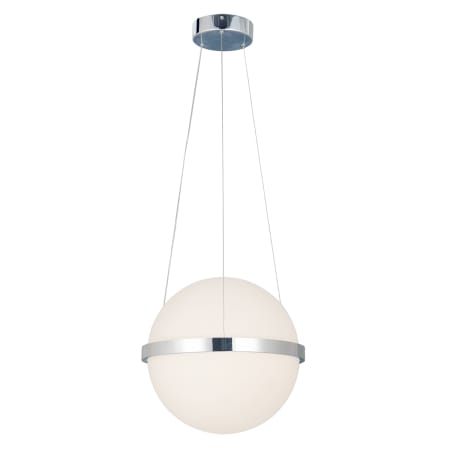 Justice Design Group Centric 15" Wide LED Suspension Pendant - Bulb Included Polished Chrome