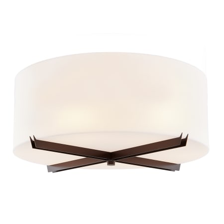 Justice Design Group Acryluxe 6 Light 24" Wide Flush Mount Drum Ceiling Fixture Dark Bronze