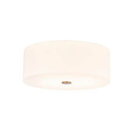 Justice Design Group Acryluxe 4 Light 18" Wide Flush Mount Drum Ceiling Fixture Brushed Brass / Opal