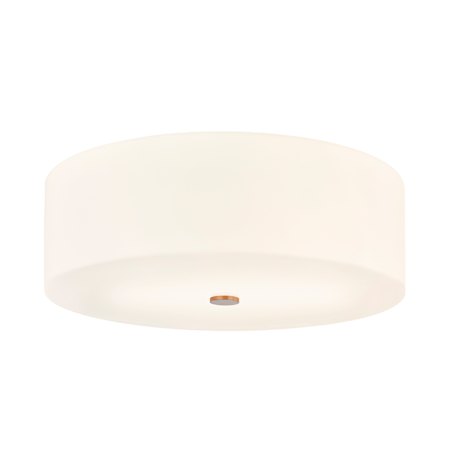 Justice Design Group Acryluxe 5 Light 24" Wide Flush Mount Drum Ceiling Fixture Brushed Brass / Opal