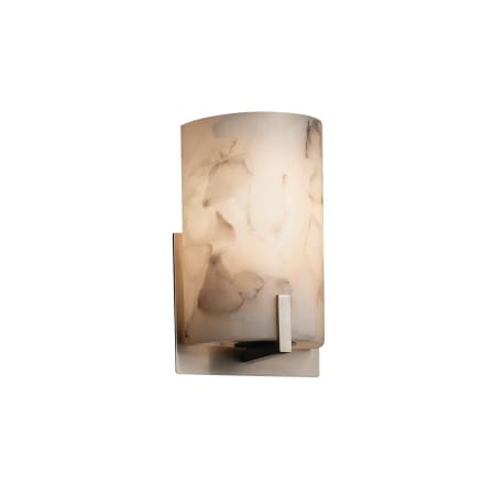 Justice Design Group Alabaster Rocks 5.5" Century LED Single Light ADA Approved Bathroom Sconce with Alabaster Rock Shade Brushed Nickel