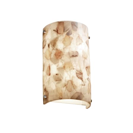 Justice Design Group Alabaster Rocks 8" ADA Compliant Wall Sconce Brushed Nickel