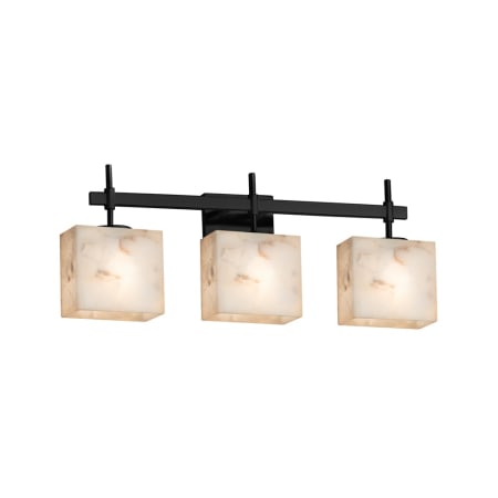 Justice Design Group Alabaster Rocks! 3 Light 24" Wide LED Bathroom Vanity Light from the Union Series Matte Black