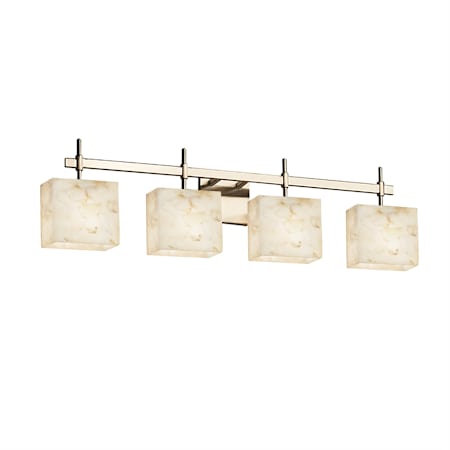 Justice Design Group Alabaster Rocks 32.5" Union 4 Light Vanity Light Brushed Nickel