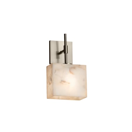 Justice Design Group Alabaster Rocks! 11" Tall LED ADA Bathroom Sconce Brushed Nickel