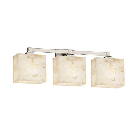 Justice Design Group Alabaster Rocks! 3 Light 24" Wide Bathroom Vanity Light from the Regency Series Brushed Nickel