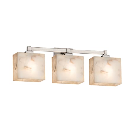 Justice Design Group Alabaster Rocks! 3 Light 24" Wide LED Bathroom Vanity Light Brushed Nickel