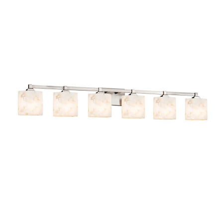 Justice Design Group Regency 6 Light 51-1/2" Wide Bathroom Vanity Light Brushed Nickel