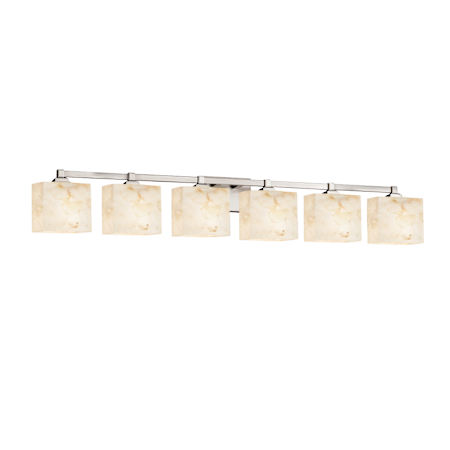 Justice Design Group Regency 6 Light 50-1/2" Wide Bathroom Vanity Light Brushed Nickel