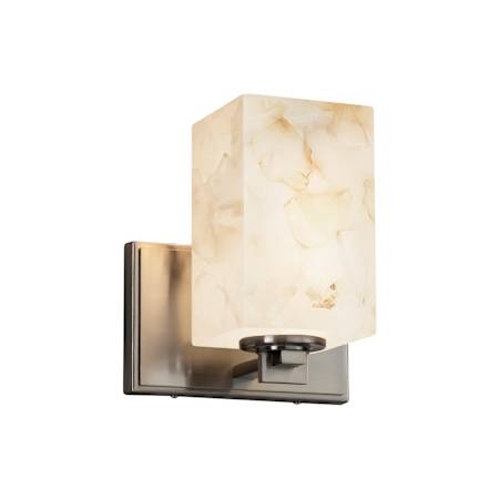 Justice Design Group Alabaster Rocks! 8" Tall Bathroom Sconce Brushed Nickel