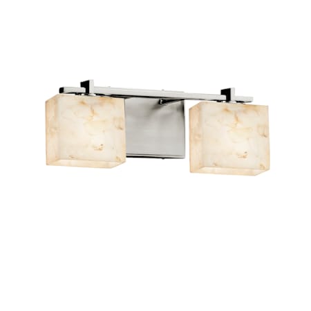 Justice Design Group Alabaster Rocks! 2 Light 16" Wide Bathroom Vanity Light Brushed Nickel