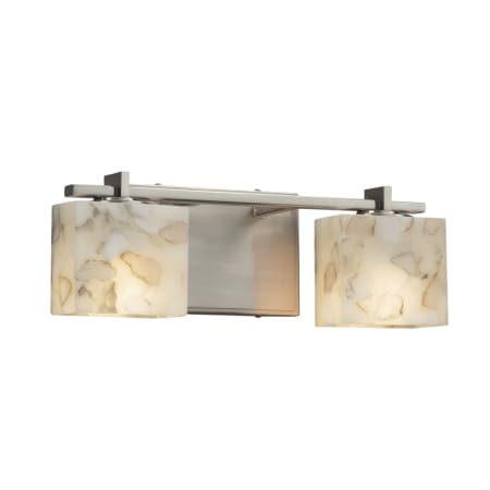 Justice Design Group Alabaster Rocks! 2 Light 16" Wide LED Bathroom Vanity Light Brushed Nickel