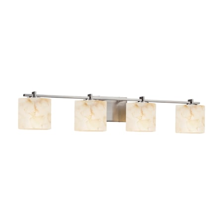 Justice Design Group Alabaster Rocks! 4 Light 37" Wide Bathroom Vanity Light Brushed Nickel