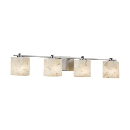 Justice Design Group Alabaster Rocks! 4 Light 37" Wide Bathroom Vanity Light Brushed Nickel