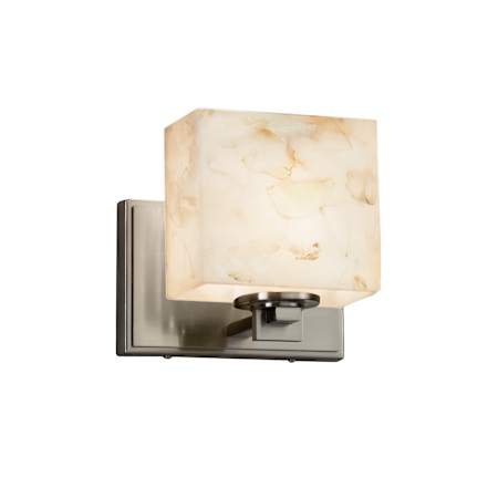 Justice Design Group Alabaster Rocks! 6" Tall Bathroom Sconce Brushed Nickel