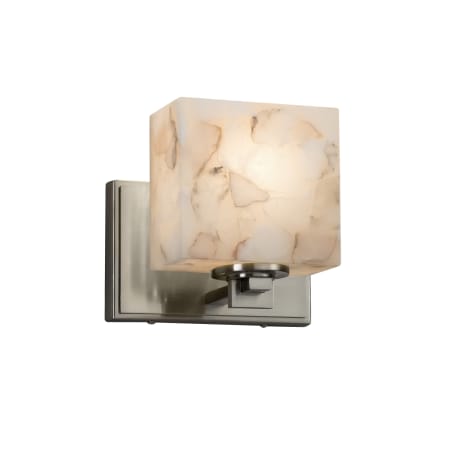 Justice Design Group Alabaster Rocks! 6" Tall LED Bathroom Sconce Brushed Nickel