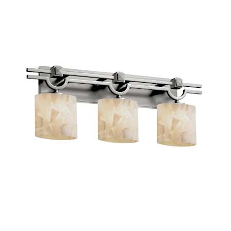 Justice Design Group Alabaster Rocks! 3 Light 19" Wide Bathroom Vanity Light Brushed Nickel