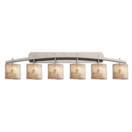 Justice Design Group Alabaster Rocks! 6 Light 57" Wide LED Bathroom Vanity Light Brushed Nickel