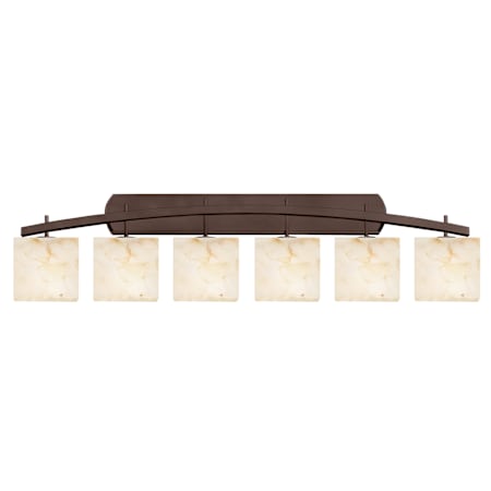 Justice Design Group Alabaster Rocks! 6 Light 56" Wide Bathroom Vanity Light Dark Bronze