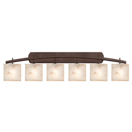 Justice Design Group Alabaster Rocks! 6 Light 56" Wide LED Bathroom Vanity Light Dark Bronze