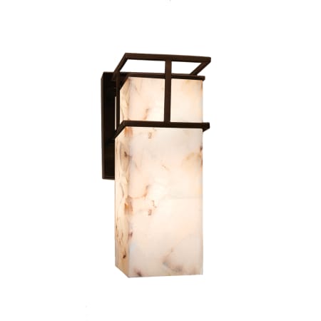 Justice Design Group Alabaster Rocks 6.5" Structure 1 Light Outdoor Wall Sconce Dark Bronze