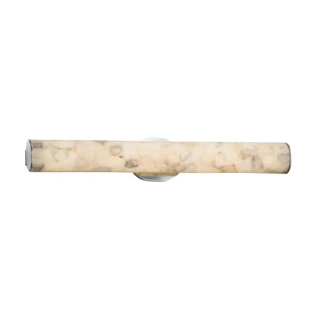 Justice Design Group Alabaster Rocks Single Light 28" Wide Integrated 3000K LED Bath Bar with Shaved Alabaster Rock Cast Resin Shade - ADA Compliant Polished Chrome